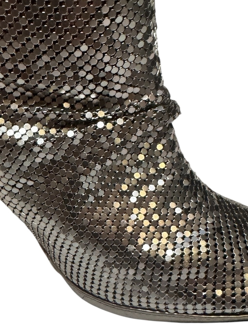 Carvela Kurt Geiger Armour Boot US 9.5 EUR 40.5 Silver NYE Statement Heels BNIB! - Picture 8 of 16